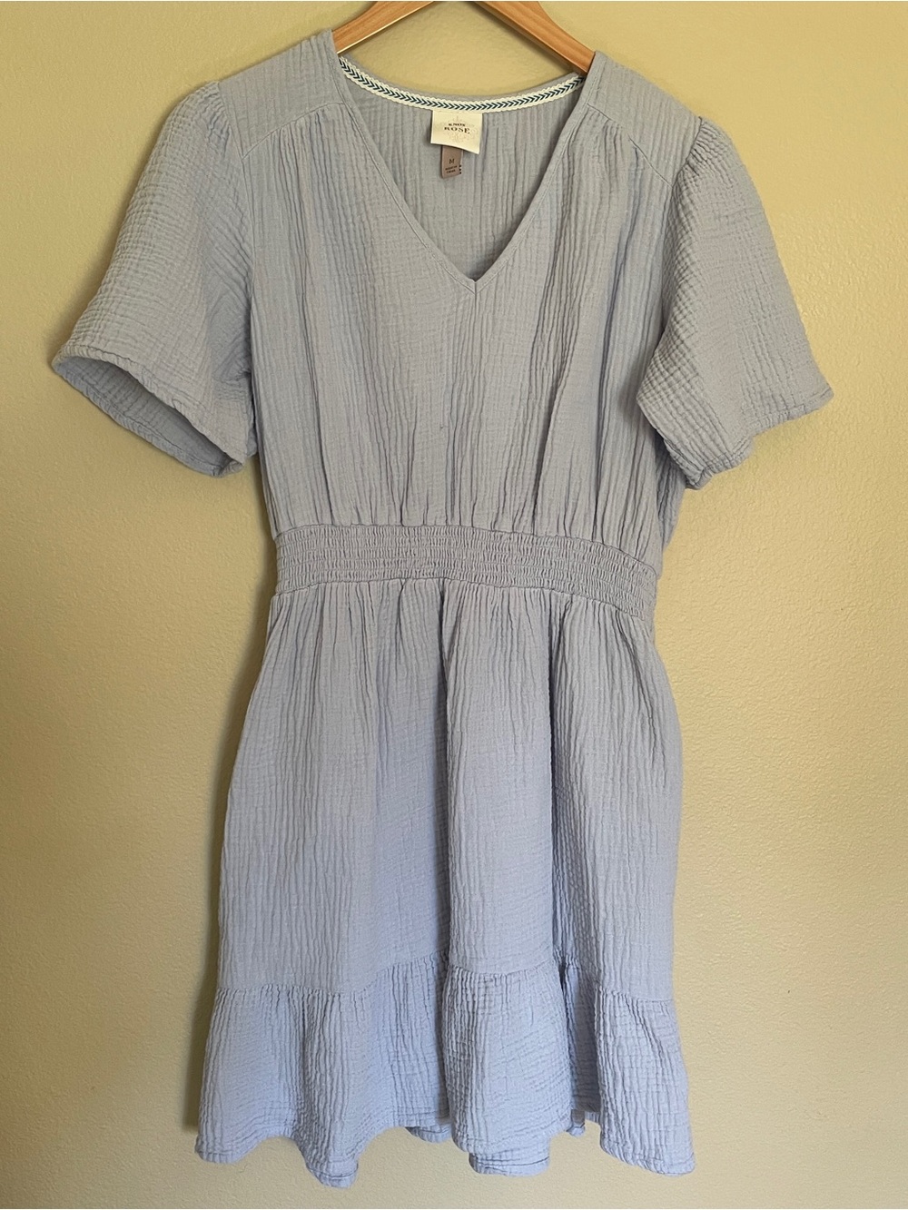 Knox Rose Pale Blue Gauze Dress with Pockets
